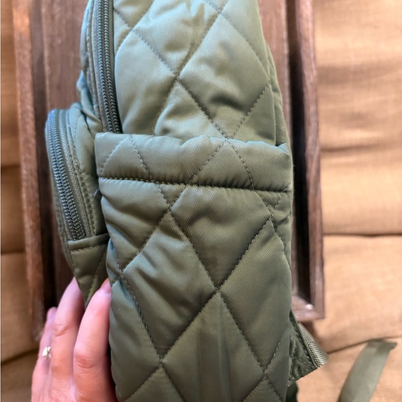 Vera Bradley Quilted Backpack in Olive Green - Picture 3 of 9